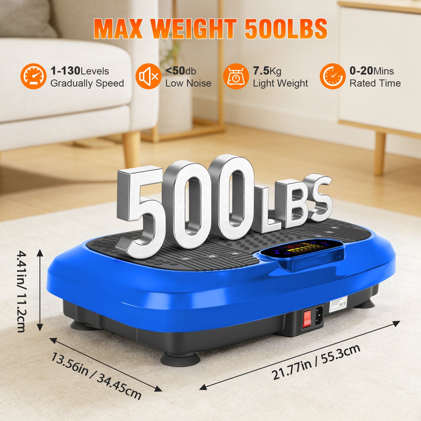 Vibration Plate, Full Body Vibrating Platform 450 lbs Capacity with Remote & Resistance Bands for Toning, Contouring & Fitness