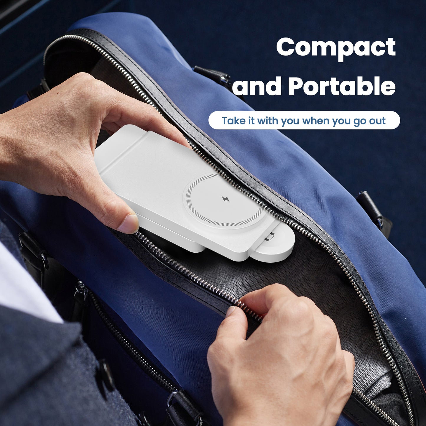 Wireless Charger, 3 in 1 Charging Station for iPhone 17 16 15 14 13 12, for iWatch, for AirPods 4 3 2, 15W Magnetic Charging Pad with Foldable Design, White