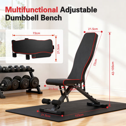 BAOKALER Weight Bench, Foldable Workout Bench for Home Gym, 660 LBS Weight Capacity, 72 Adjustable Training Angles & Incline Bench Press for Full-Body Training