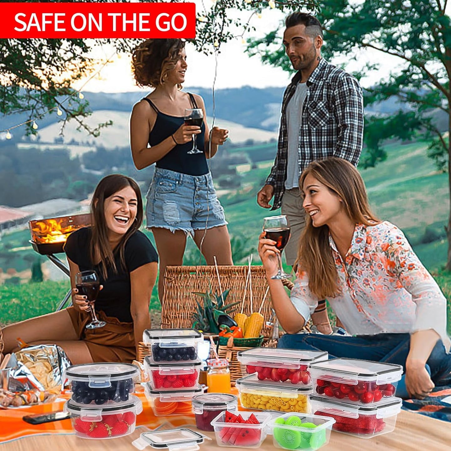 Food Storage Containers with Lids, 52 Piece Leak Proof Clear Plastic Food Container for Food, BPA-Free, Food Meal Storage Set, Meal Prep Container Stackable Containers, PP+Silicone