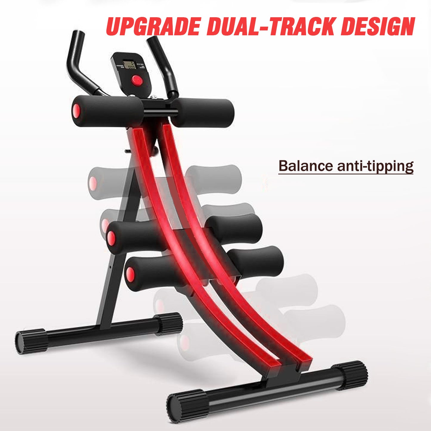 ALSO GO Ab Workout Equipment, Foldable Ab Machine Full Body Workout for Home Gym, Adjustable ab Trainer, Strength Training Exercise, Core & Abdominal Trainers, Max 440lbs with LCD Display