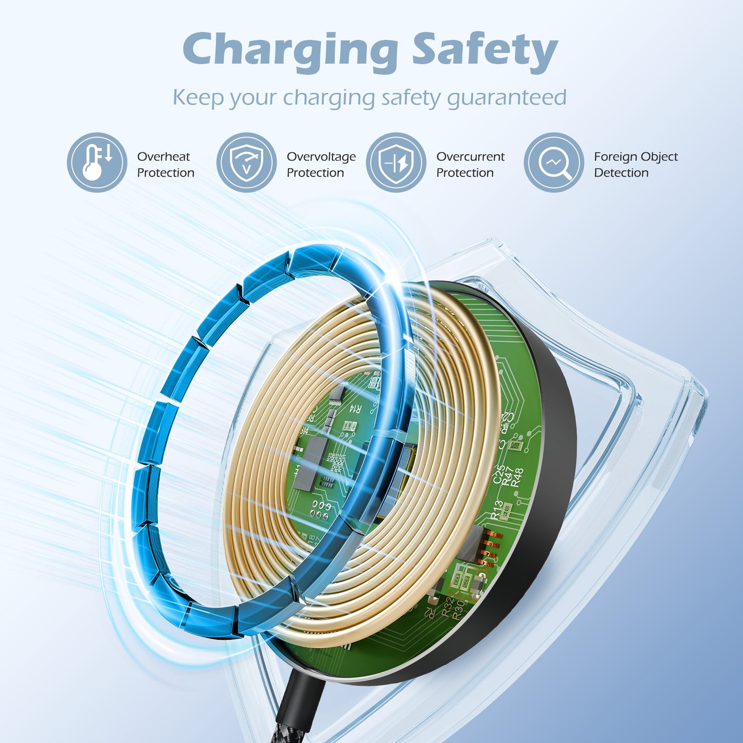 Wireless Charger for iPhone, 25W Phone Charger Compatible with iPhone 17 16 15 13 14 12 Series, Charging Pad Compatible with AirPods 4 3 2, Ideal for Travel Home Office, Black(2 Pack)