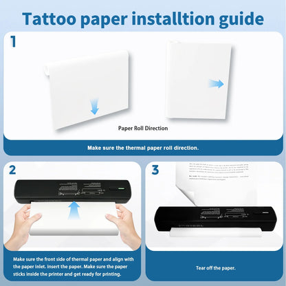 Thermal Printer, A4 Wireless Printer, Bluetooth Printer Compatible with IOS and Android, for Phone and Laptop, Monochrome for Travel, Mobile Office, School, Home, Portable Printer all in one