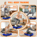 RICAN Vibration Plate Exercise Machine, Full Body Vibration Platform with 2 Loops & 5 Resistance Bands for Wellness and Fitness, Blue