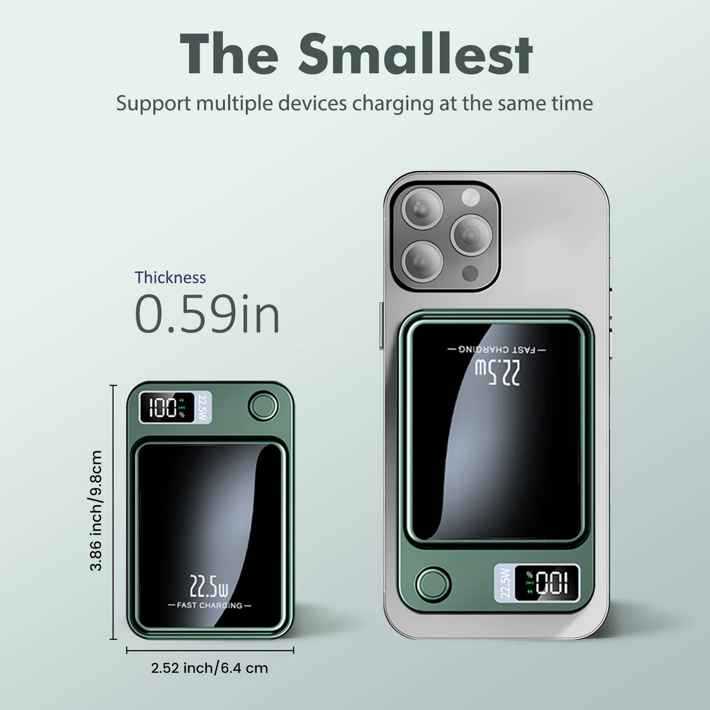 Magnetic Wireless Portable Charger,10000mAh Power Bank with PD20w Fast Charging, USB C in&Out Battery Pack Compatible with Mag-Safe for iPhone 17/16/15/14/13/12 Series,Samsung,Android