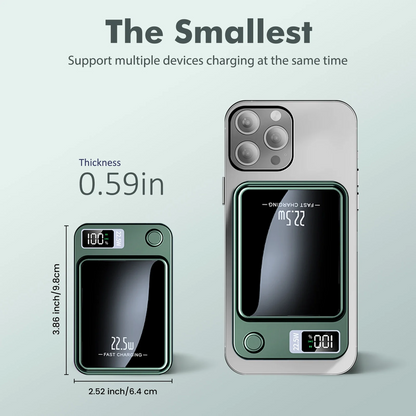 Magnetic Wireless Portable Charger,10000mAh Power Bank with PD20w Fast Charging, USB C in&Out Battery Pack Compatible with Mag-Safe for iPhone 17/16/15/14/13/12 Series,Samsung,Android