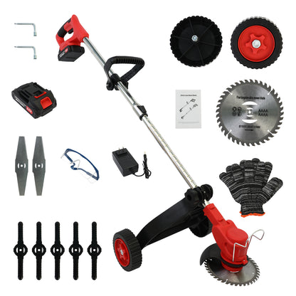 Electric Weed Eaters,Weed Trimmer Adjustable length with Silent Motor,3 in 1 21V 800W Grass Trimmer,Lawn Edger/Weed Wackers for Lawn Garden Pruning Trimming,3 Types Blades