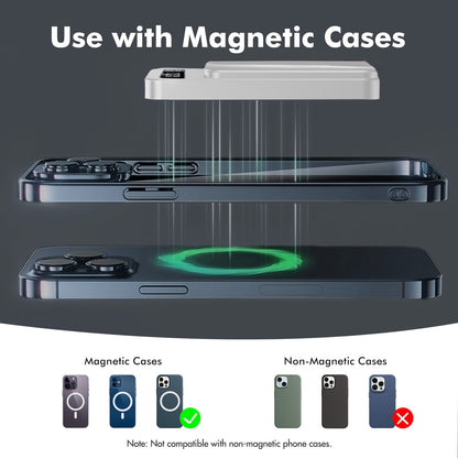 Portable Magnetic Wireless Power Bank, 10000mAh 22.5W Fast Charging,2 in 1 power bank with LED Power Display, Suitable for Outdoor Emergency Backup Power Bank, Compatible with iphone and above series