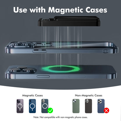 Power Bank, 10000mAh Wireless Power Bank with LED Power Display, 22.5W Fast Charging Battery Pack, Compatible with iPhone 8 and above series,Black