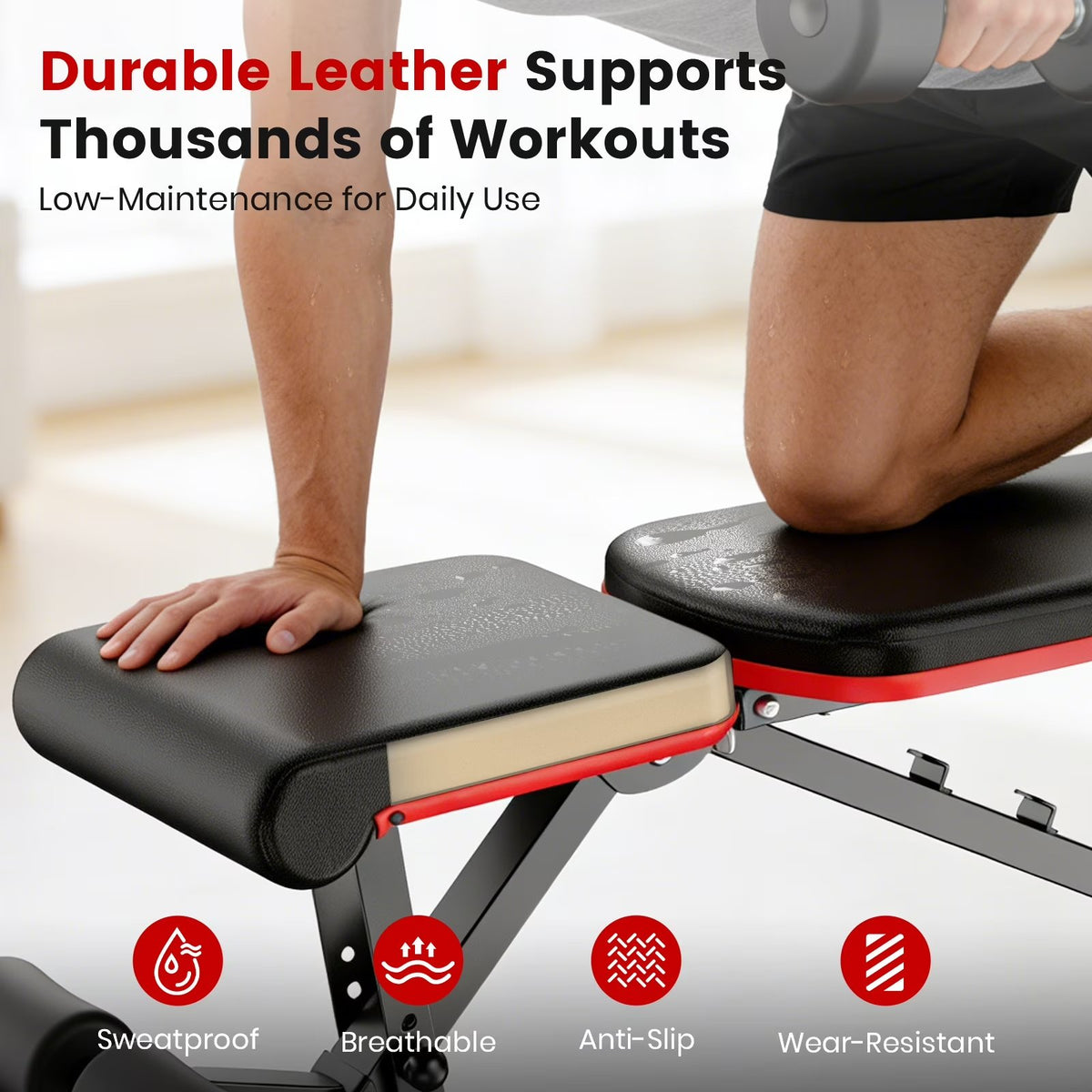Adjustable Weight Bench, 3 in 1 Workout Bench, Foldable Workout Bench for Adult, Strength Training Bench for Full Body Workout with 800lbs Weight Capacity