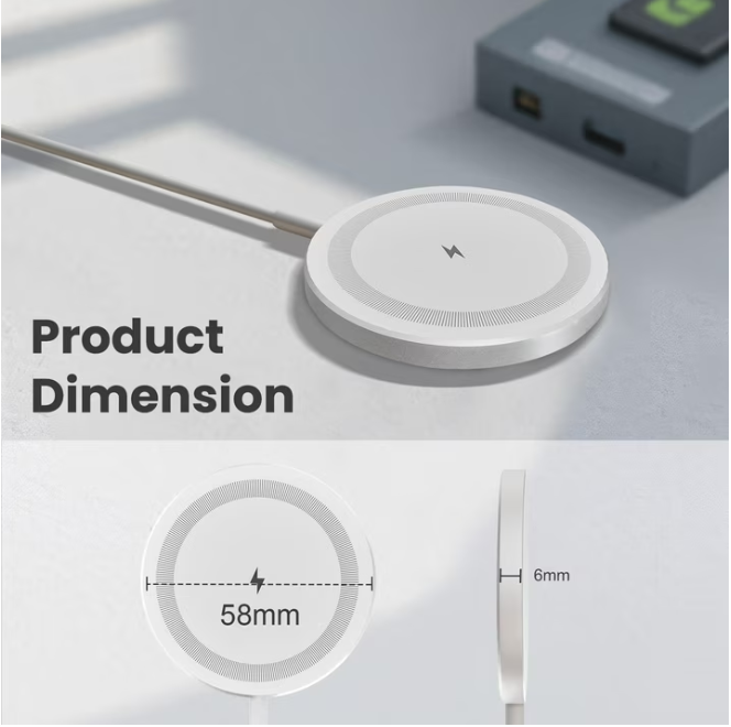 15W Fast Charging Pad, Compatible with iPhone 16 15 14 13 12 11 8 Series, Wireless Charger Compatible with AirPods, Perfect for Office Home Travel Use, White(3 Pack)