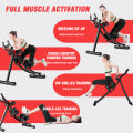 RICAN Dual Track Ab Machine, Ab Workout Equipment for Home Gym, Height Adjustable Ab Trainer Exercise Equipment, Foldable Fitness Equipment, Core & Abdominal Exercise and Strength Training