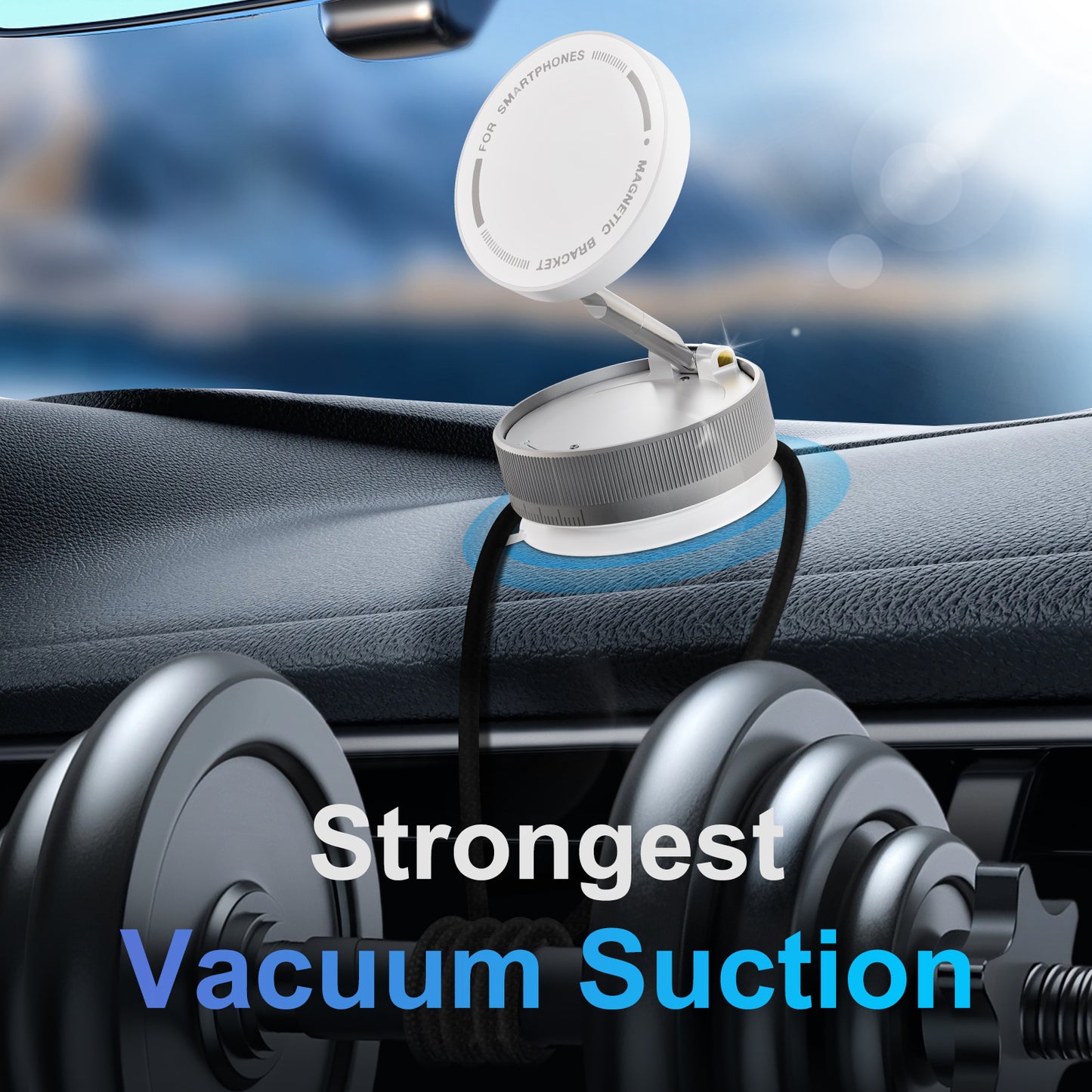 Phone Holders for Your Car Magnetic, 361 Degree Rotation, Air Vent Magnetic Phone Mount, Upgraded Strongest Magnet Power, Compatible with iPhone, Samsung, Google Pixel, Motorola Moto, White