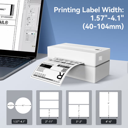 4x6 Thermal Label Printer, Bluetooth Shipping Label Maker for Packages, Compatible with Windows iOS Android, Wireless Sticker Printing for Business and Home, Portable Wireless Printer