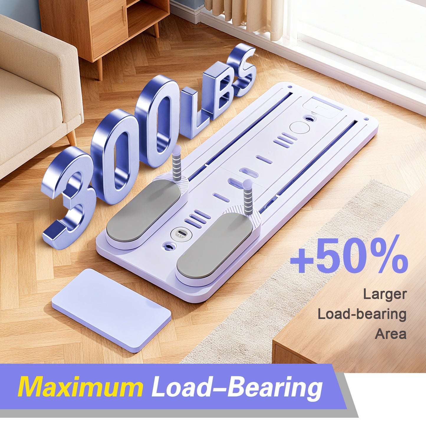 Rican Pilates Board, Portable Ab Board, Multifunctional Abdominal Board, Foldable Pilates Reformer Set, Sliding Equipment for Home with Timer, Purple