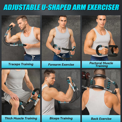 Twister Arm Trainer, Portable Arm Trainer Chest Workout, for Man/Woman, Multi-Functional Adjustable U-Shaped Arm Exerciser, Home Gym Equipment