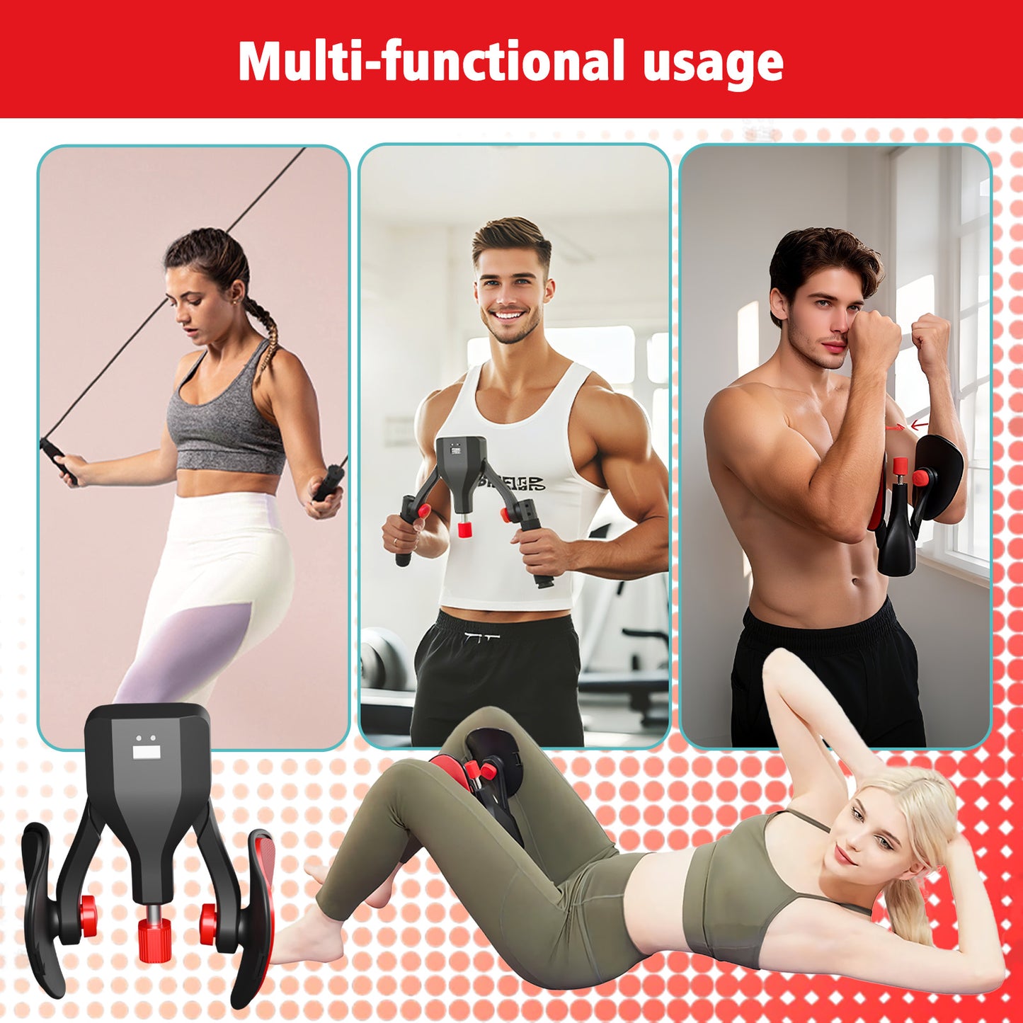 Rican Thigh Master, Adjustable Resistance 22-110LBS, Hip Shaper Trainer Machine with Display Counter, Leg Exercise Equipment for Men & Women