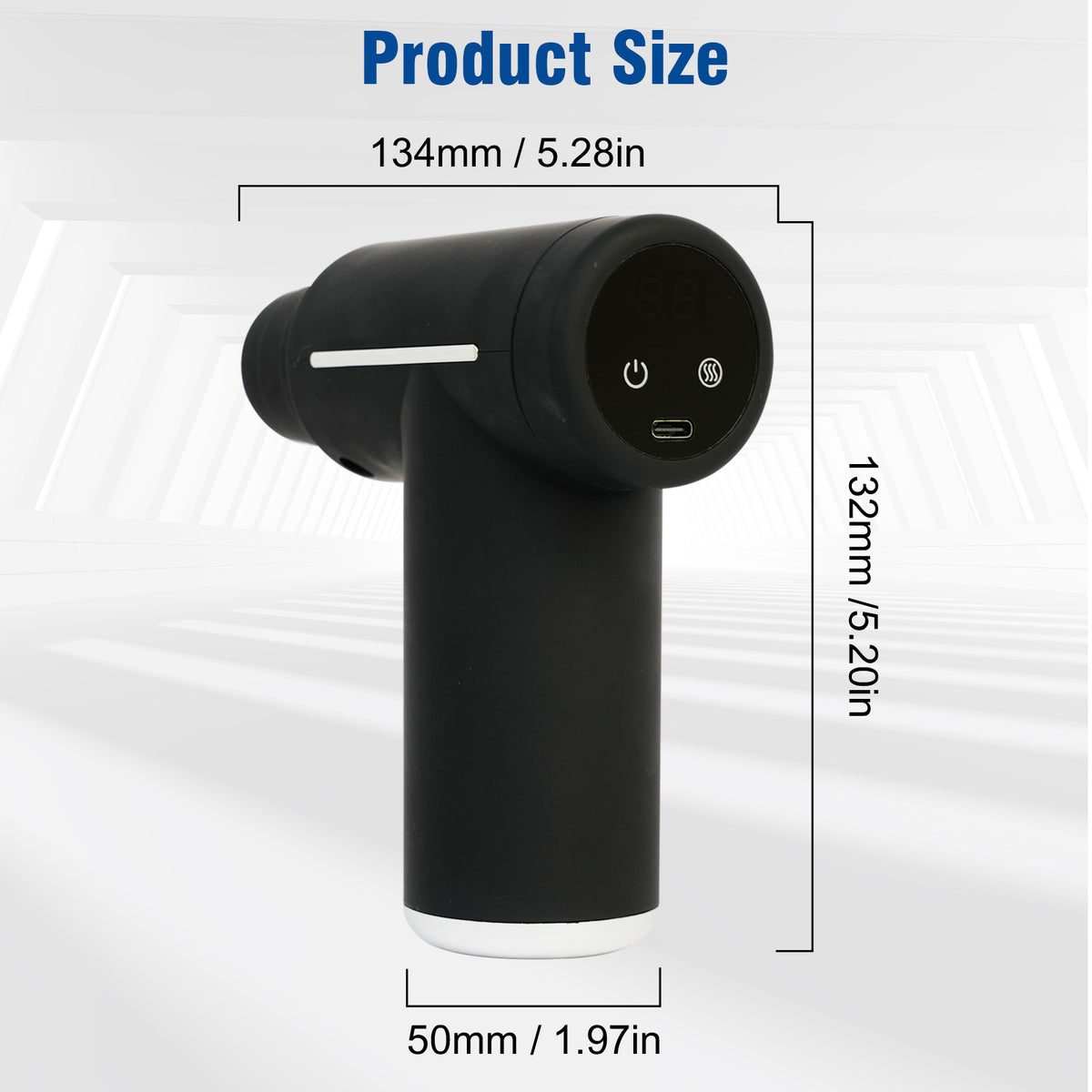 Cordless Hot and Cold Percussion Deep Tissue Massager Gun, 6 Intensity Levels Massager Gun, Black