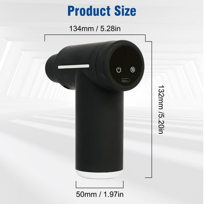 Cordless Hot and Cold Percussion Deep Tissue Massager Gun, 6 Intensity Levels Massager Gun, Black