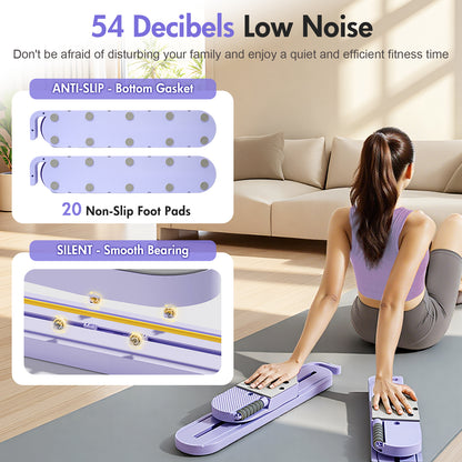 RICAN Pilates Reformer Board with Resistance Bands, Portable Pilates Machine, Full Body Workout for Home, LED Timer & Calorie Display Abdominal Board, Ab Core Strengthener Trainer