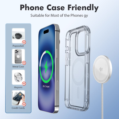 25W Wireless Charger, Charging Pad for iPhone 17 16 15 13 14 12 Series, Fast Qi2.2 Magnetic Portable Charger for AirPods 4 3 2, Strong Magnet, Ideal for Travel Home Office, Black(1 Pack)