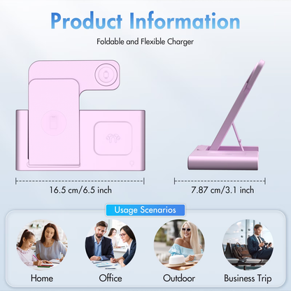 3 in 1 Charging Station,15W Wireless Charger Phone Stand Compatible for iPhone 17 16 15 14 13 12 11 Pro Max Plus XS XR 8,for iWatch 9 8 7 6 5 4 3 2 SE for AirPods 3 2 Pro