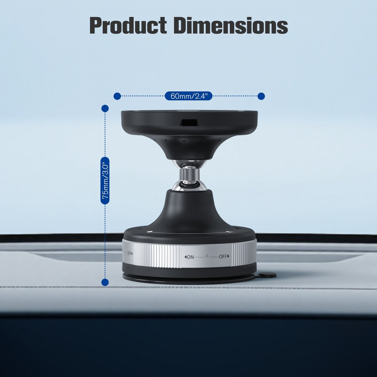 Wireless Car Charger, 15W Wireless Charging Phone Mount for Car, Magnetic Car Phone Holder for iPhone 16 15 14 13 12, 360¡ã Rotatable Charger Car Mount, Black