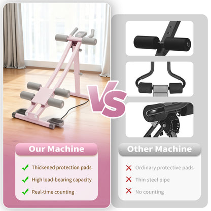 Ab Machine, Foldable Ab Trainer, Strength Training Crunch Trainer Adjustable for Core Workout & Fitness