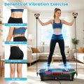 Vibration Plate with the built-in LED light strip, Full Body Shaker Platform for Home Exercise, Vibration Board with 5 Pull Ropes