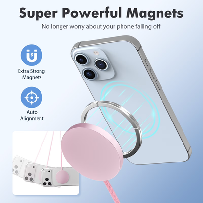 25W Magsafe Wireless Charger,  Fast Wireless Charger iPhone, Charging Pad  Compatible for iPhone 17/16/15/14/13/12, AirPods, Pink