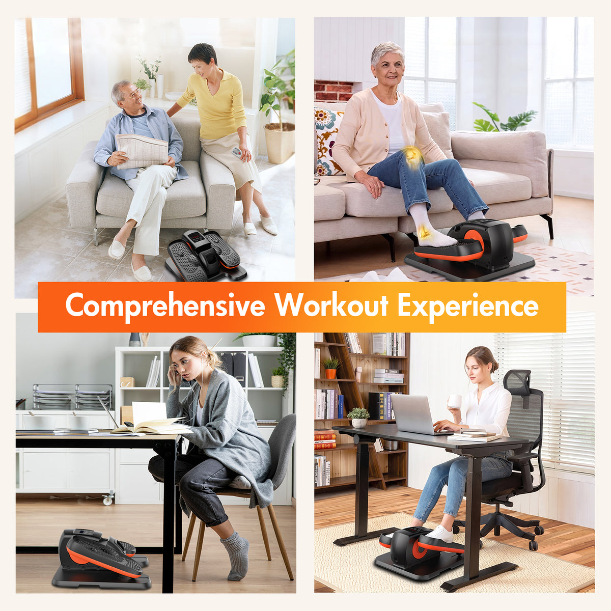 ALSO GO Under Desk Elliptical, Ellipse Leg Exerciser While Sitting, Elliptical Exercise Machine