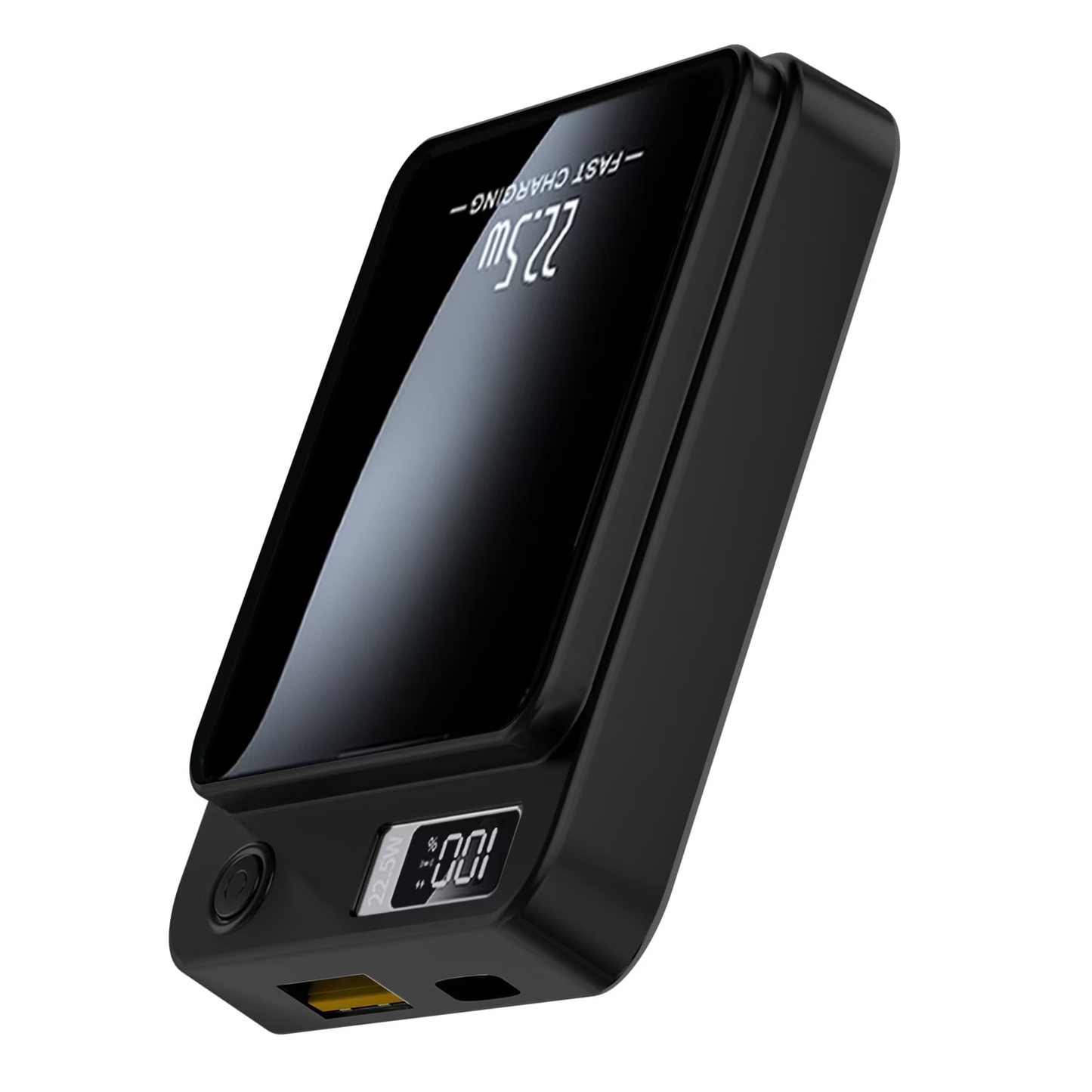 Wireless Portable Charger with LED Power Display, 10000mAh 22.5W Fast Charging Phone Battery Bank,2 in 1 Wireless Magnetic Power Bank, Suitable for Outdoor Travel Emergency Backup Battery Pack, Black