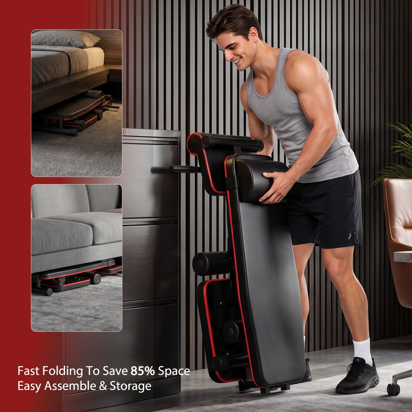 Adjustable Weight Bench Multifunctional Workout Bench for Full Body Exercise Home Gym with Accessories Ideal for Strength Training