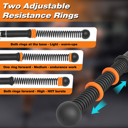 Ropeless Battle Ropes for Home Gym, 2 PCS Cordless Battle Rope with Adjustable Resistance, Low Impact Full Body Workout Equipment, Quiet Arm Core Shoulder Strength Trainer for Seniors Beginners