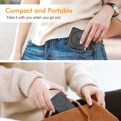 Portable Power bank, Magnatic Battery Pack, 10000mAh Magnetic Power Bank with Type-C Cable 20W Fast Charging Lighting Input Wireless Portable Charger for iPhone 16 15 14 13 12 All Series, Black