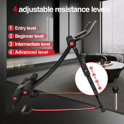 ALSO GO Ab Workout Equipment, Foldable Ab Machine Full Body Workout for Home Gym, Adjustable ab Trainer, Strength Training Exercise, Core & Abdominal Trainers, Max 440lbs with LCD Display