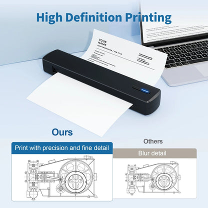 Thermal Printer, A4 Wireless Printer, Bluetooth Printer Compatible with IOS and Android, for Phone and Laptop, Monochrome for Travel, Mobile Office, School, Home, Portable Printer all in one
