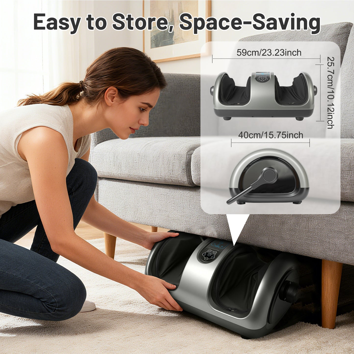 BAOKALER Foot Massager with Heat & Shiatsu For Plantar Fasciitis, Pain Relief & Heat Therapy, Deep Kneading Massage for Leg/Calf/Ankle, Ideal for Family and Friends, Black