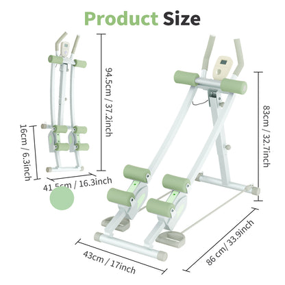 Dual-track Ab Workout Machine with 4 Adjustable Heights, Foldable Core & Abdominal Exercise Machine with 440lbs Weight Capacity, Ab Exercise Fitness Trainer