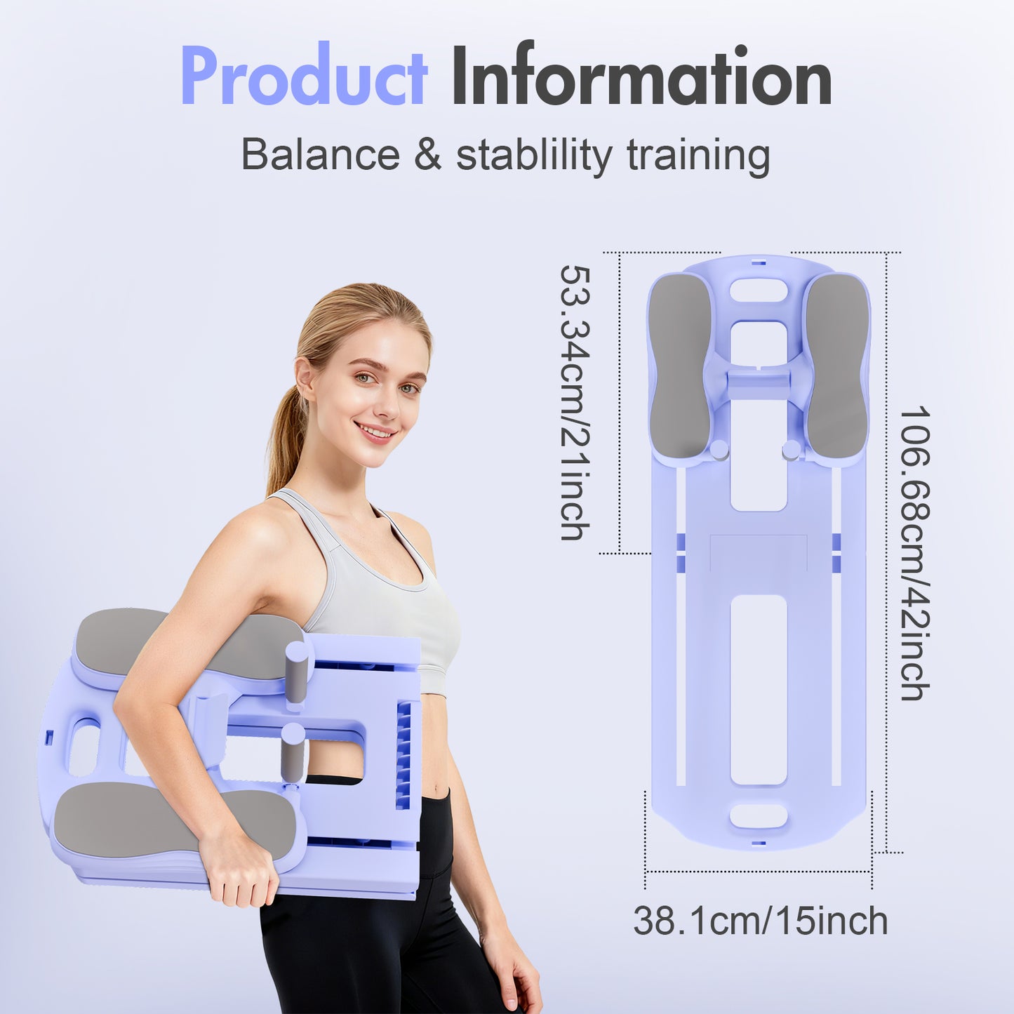 Rican Pilates Board, Foldable Ab Board, Multifunctional Abdominal Board for Home, 300 lbs Abs Workout Equipment with Knee Pad, Portable Pilates Reformer for Full Body Workout, Purple