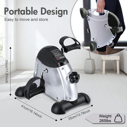 Under Desk Bike Pedal Exerciser, Mini Cycle Exercise Bike, Portable Leg Exerciser with Digital Display for Home