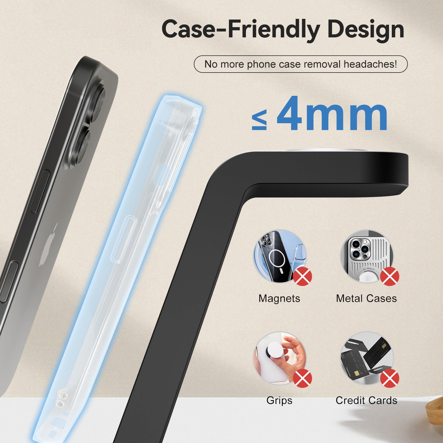 3 in 1 Charging Station, 15W Fast Wireless Charger Compatible with iPhone 17 16 15 14 13 12, Compatible with iWatch, Compatible with Airpods, Black