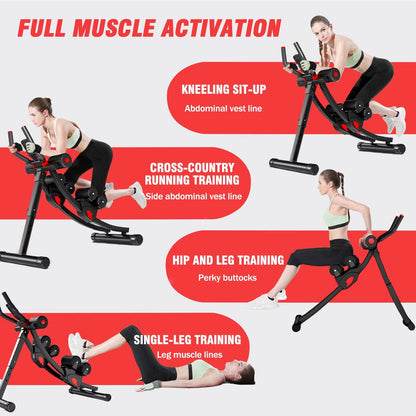 BAOKALER Dual Track Ab Machine, Ab Workout Equipment for Home Gym, Height Adjustable Ab Trainer Exercise Equipment, Foldable Fitness Equipment, Core & Abdominal Exercise and Strength Training