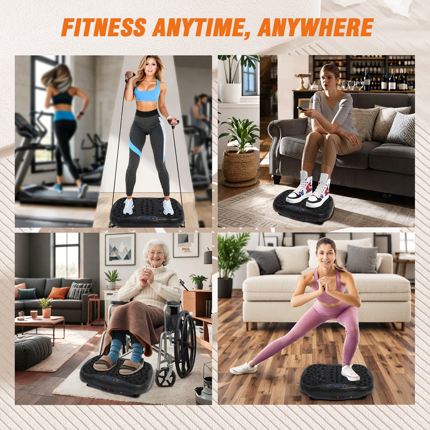 Vibration Plate Exercise Machine-Bluetooth, Vibration Plate for Lymphatic Drainage, Whole Body Workout Vibrate Fitness Platform, Waver Vibration Plate for Weight Loss