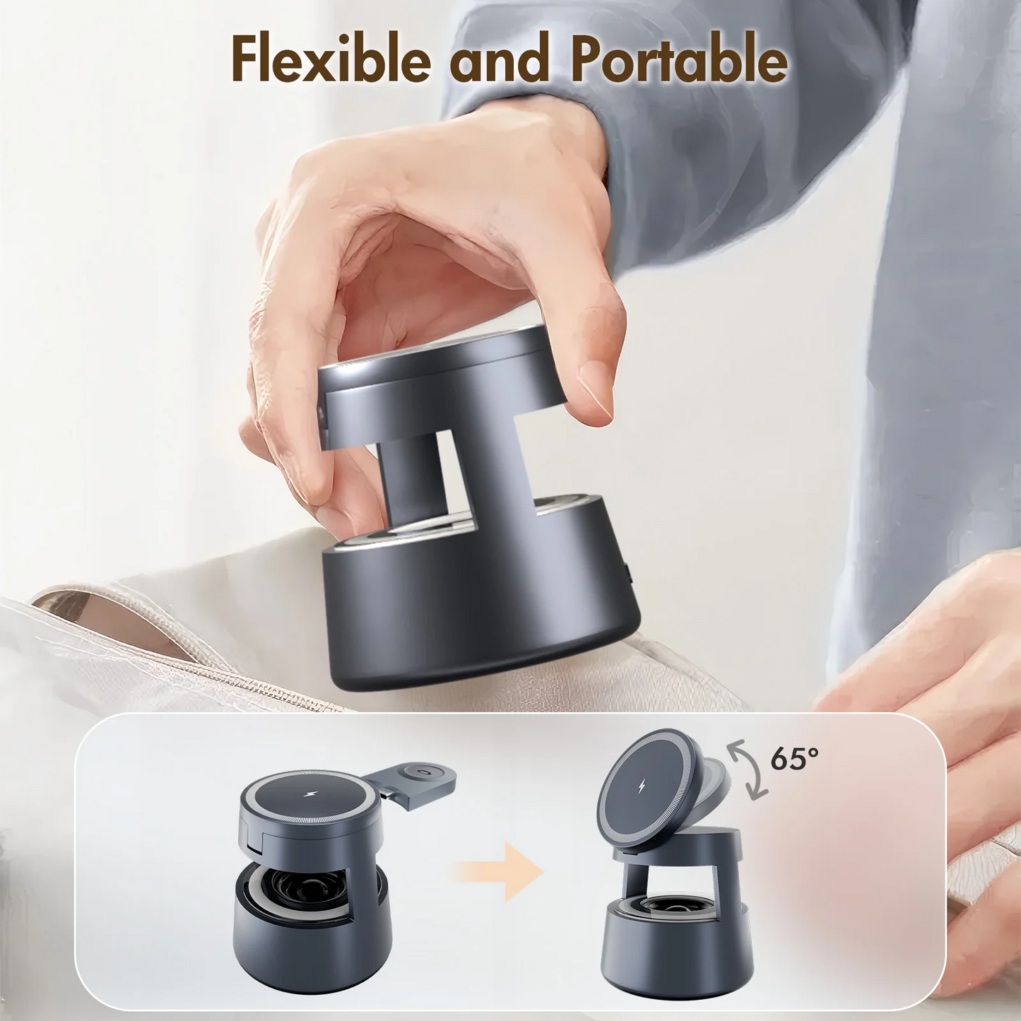 5 in 1 Wireless Charging Station, 15W Fast Charging Wireless Charger for iPhone AirPods iWatch with MagSafe and Mushroom Light, Compatible with iPhone 8 and above Series