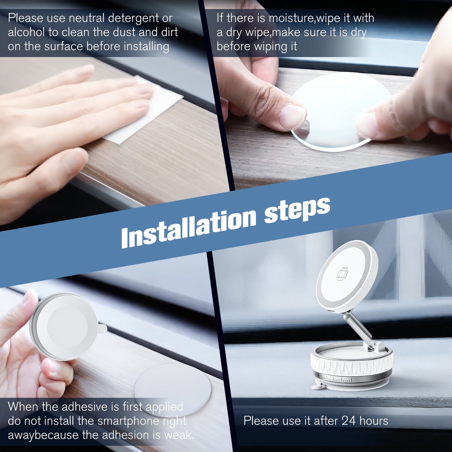 Wireless Car Charger, Ultra Magnetic Phone Holder for Car Dashboard, 15W Charging, Cell Phone Holder Charger, Car Accessories for iPhone 17 16 15 14 13 12 (White)