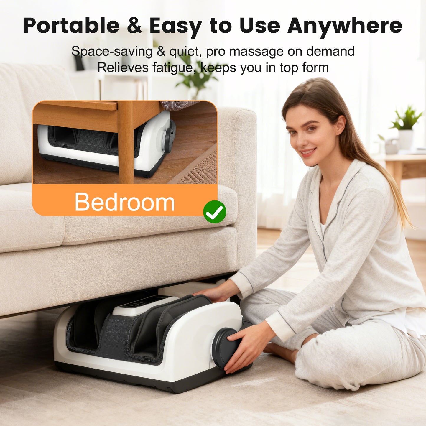 BAOKALER Foot Massager with Heat, For Plantar Fasciitis, Pain Relief & Heat Therapy, Deep Kneading Massage for Leg/Calf/Ankle, Ideal for Family and Friends, Black