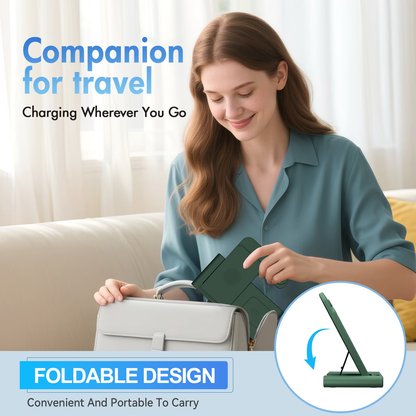 Wireless Charger,3 in 1 Charging Station Compatible for iPhone,Fast Charging Portable Charger Compatible for iPhone 17 16 15 14 13 12 11 Pro Max Mini Plus SE X XS 8 Plus&iWatch,AirPods,Dark Green