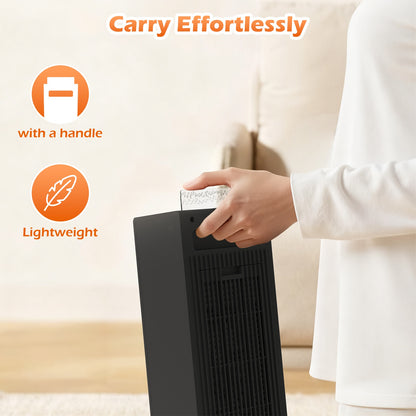 1500W Portable Space Heater for Inside with Humidifier, 3 Heating Modes Ceramic Heating Tabletop Electric Heater for Indoor Use with 180° Oscillation and 12-Hour Timer for Bedroom Office Home