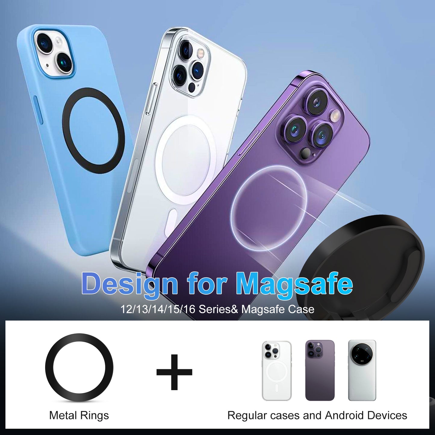 Phone Holders for Your Car Magnetic, 360 Degree Rotation, Air Vent Magnetic Phone Mount, Upgraded Strongest Magnet Power, Compatible with iPhone, Samsung, Google Pixel, Motorola Moto, Black